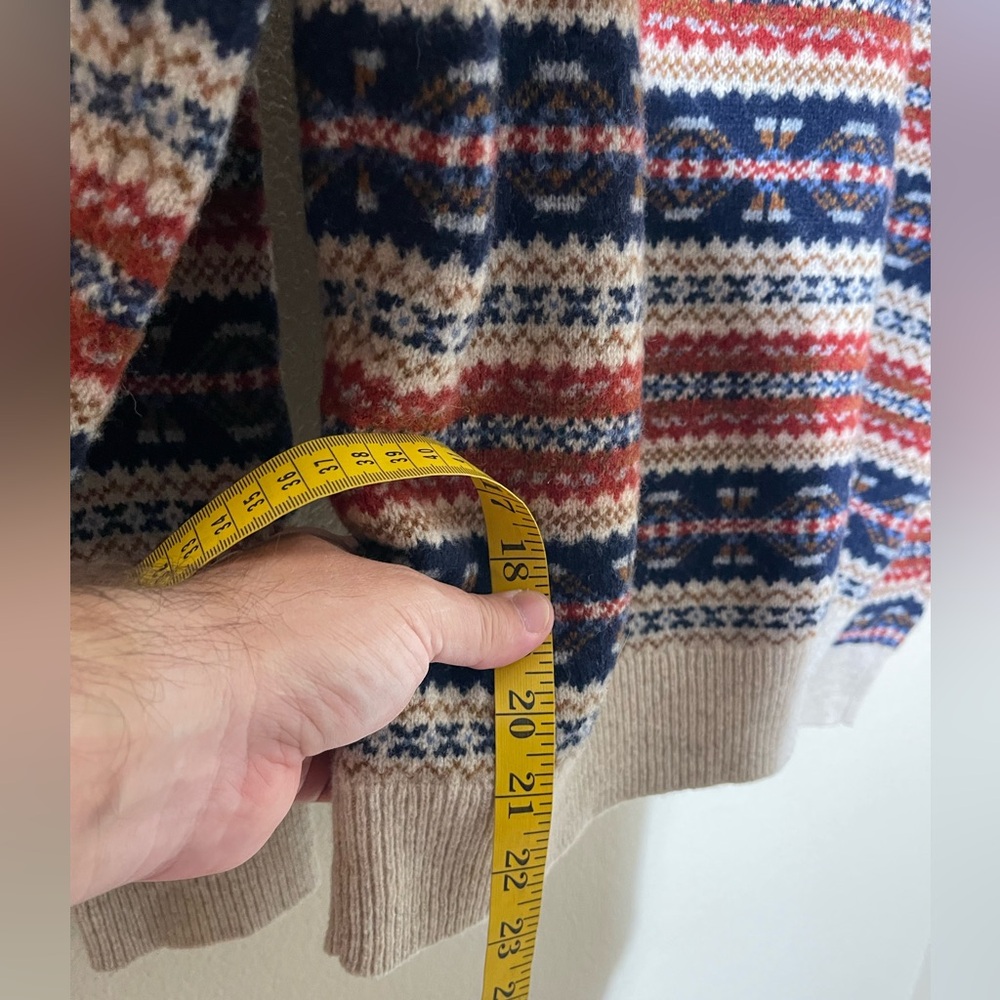 J. Crew Lambswool Sweater in Red, Blue, and Cream - Picture 6 of 6